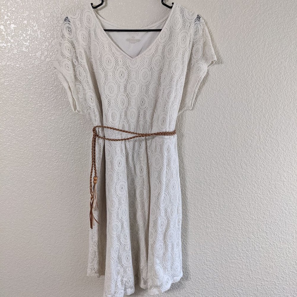 Off white boho lace crochet dress